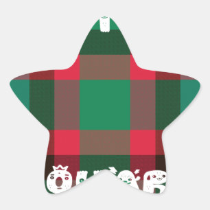 Scottish Royal Checkered Tartan Kariert mit Text Stern-Aufkleber