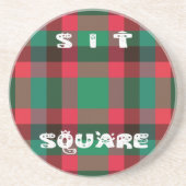 Scottish Royal Checkered Tartan Kariert mit Text Untersetzer (Vorne)