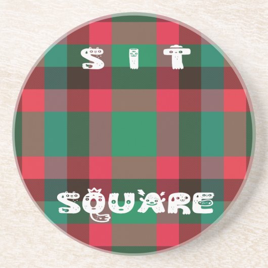 Scottish Royal Checkered Tartan Kariert mit Text Untersetzer (Vorne)