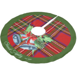 Scottish Royal Stewart Tartan Christmas Tree Skirt Polyester Weihnachtsbaumdecke