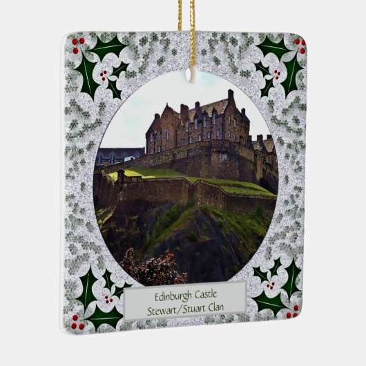 Scottish Royal Stuart Clan Edinburgh Castle Xmas Keramikornament (Rechts)
