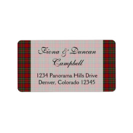 Scottish Royal Stuart Tartan Return Address Label Adressaufkleber