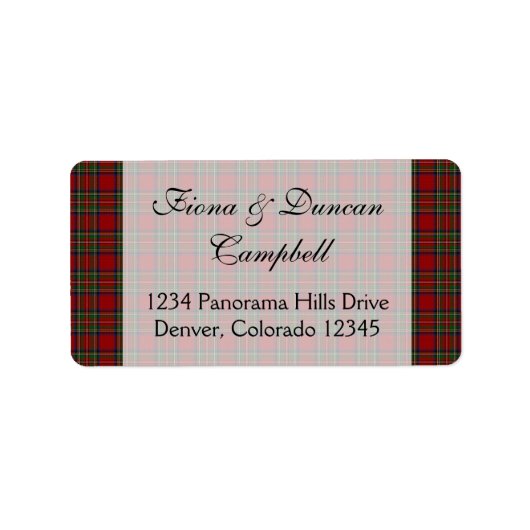 Scottish Royal Stuart Tartan Return Address Label Adressaufkleber (Vorne)