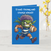 Scottish Rugby Thistle Character Fierce Sports  Karte (Gelbe Blume)