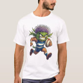 Scottish Rugby Thistle Character Fierce Sports T-Shirt (Vorderseite)