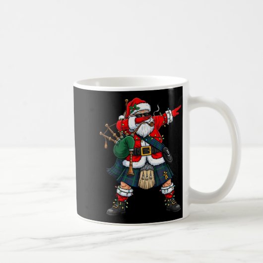 Scottish Santa Bagpes Dabbing Christmas Funny Holi Kaffeetasse (Rechts)
