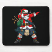 Scottish Santa Bagpes Dabbing Christmas Funny Holi Mousepad (Vorne)