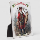 Scottish Santa mit Hirsch Fotoplatte (Seite)