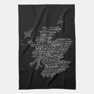 Scottish Slang Word Karte Küchentücher