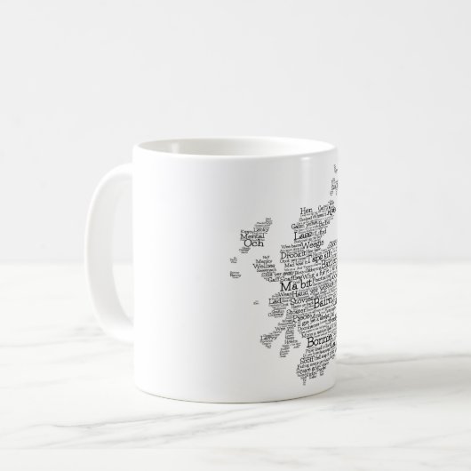 Scottish Slang Word Map Kaffeetasse (Vorderseite Links)