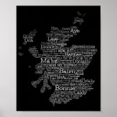Scottish Slang Word Map Poster (Vorne)