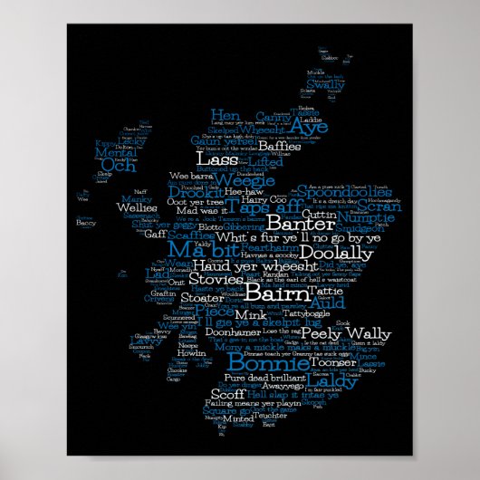 Scottish Slang Word Map Poster (Vorne)