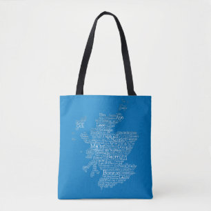 Scottish Slang Word Map Tote Bag Tasche