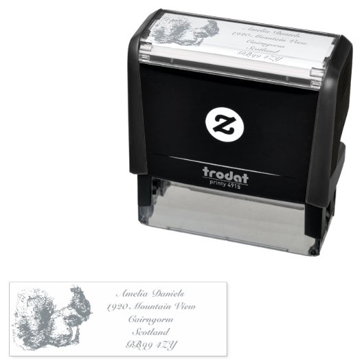 Scottish Squirrel Address Self Inking Kautschuk Br Permastempel (Beispiel)