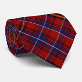 Scottish Stewart Clan Tartan Cobalt Blue & Initial Krawatte (Gerollt)