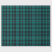 Scottish Style Hunter Green und Black Tartan Geschenkpapier (Flach)