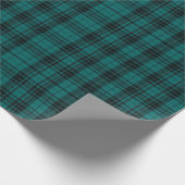 Scottish Style Hunter Green und Black Tartan Geschenkpapier (Ecke)