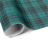 Scottish Style Hunter Green und Black Tartan Geschenkpapier (Rolleneckpunkt)