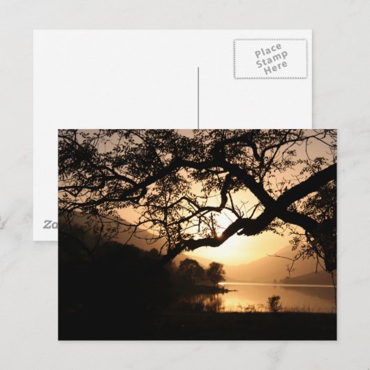 Scottish Sunset über Loch Postkarte (Vorne/Hinten)