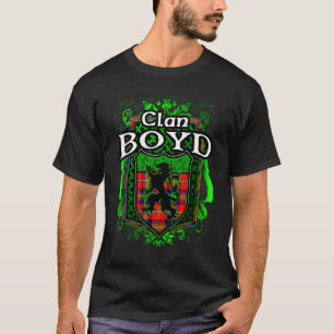 Scottish Surname Clan Boyd Tartan Lion Wappen T-Shirt