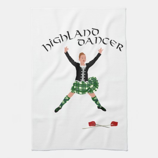 Scottish Sword Dancer - Ghillie Callum Geschirrtuch (Vertikal)