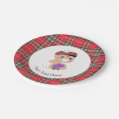 Scottish Tartan |Blume Niedlich Babydusche Pappteller (Schrägansicht)