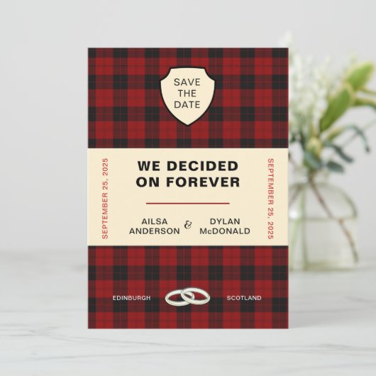 SCOTTISH TARTAN BUCHDECKUNG| EINLADUNG (Stehend Vorderseite)