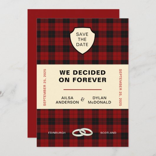 SCOTTISH TARTAN BUCHDECKUNG| EINLADUNG (Vorne/Hinten)