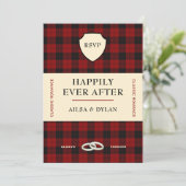 SCOTTISH TARTAN BUCHDECKUNG | WEDING RSVP EINLADUNG (Stehend Vorderseite)