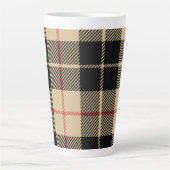 Scottish Tartan Checkered Kariert Pattern in Black Milchtasse (Vorderseite)