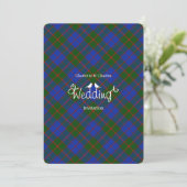Scottish Tartan Clan Kariert Editable Wedding Einladung (Stehend Vorderseite)