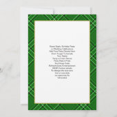 Scottish Tartan Clan Kariert Personalisiertes Part Einladung (Rückseite)