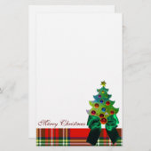 SCOTTISH TARTAN, GREEN BOW UND CHRISTMAS BAUM BRIEFPAPIER (Vorne/Hinten)