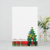 SCOTTISH TARTAN, GREEN BOW UND CHRISTMAS BAUM BRIEFPAPIER (Stehend Vorderseite)