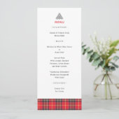 Scottish Tartan Kariert Celtic Knot Wedding Menu (Stehend Vorderseite)