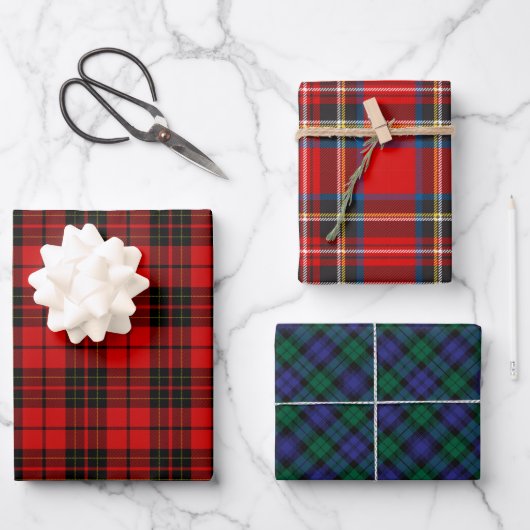 Scottish Tartan Kariert Patterns Geschenkpapier Set (Vorderseite)