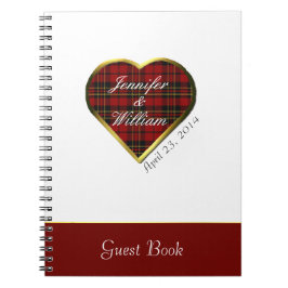 Scottish Tartan Kariert Wedding Guest Sign In Notizblock