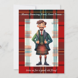 Scottish Tartan Kariertes Personalisiertes Party Einladung