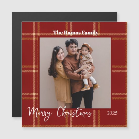 Scottish Tartan Muster Weihnachten individuell anp Magnetkarte (Vorne/Hinten)