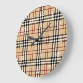 Scottish Tartan Pattern Große Wanduhr (Winkel)
