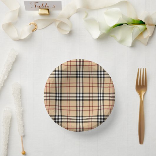 Scottish Tartan Pattern Pappteller (Hochzeit)