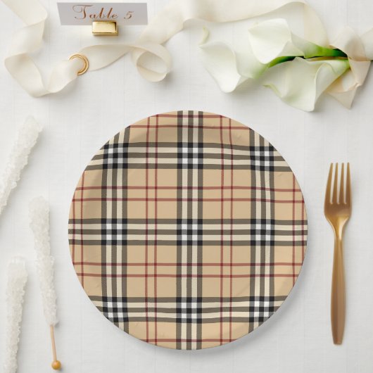 Scottish Tartan Pattern Pappteller (Hochzeit)