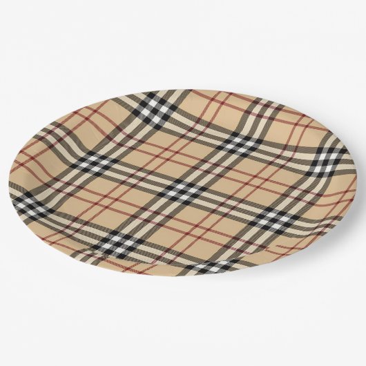 Scottish Tartan Pattern Pappteller (Schrägansicht)