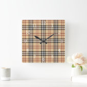 Scottish Tartan Pattern     Quadratische Wanduhr (Zuhause)