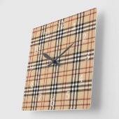 Scottish Tartan Pattern     Quadratische Wanduhr (Winkel)