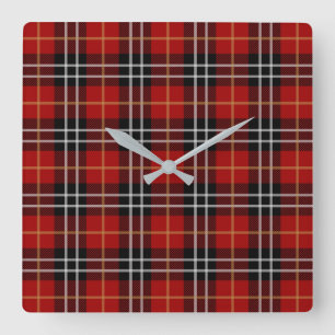 Scottish tartan plaid pattern quadratische wanduhr