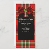 SCOTTISH TARTAN, RED GREEN BOWS AND CHRISTMAS TREM EINLADUNG (Rückseite)