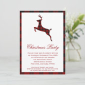 Scottish Tartan Reindeer | Weihnachts-Party Einladung (Stehend Vorderseite)