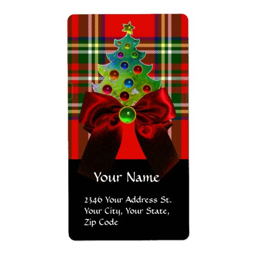 SCOTTISH TARTAN, ROT BOW UND CHRISTMAS BAUM (Vorne)