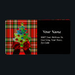 SCOTTISH TARTAN, ROT BOW UND CHRISTMAS BAUM<br><div class="desc">Eleganter schottischer Tartan in rot-grün weiß Farben schwarzer Blumendamast ,  glänzende Seidenraupen und 3D-Ruby , smaragdgrünen Edelsteinen. von Bulgan Lumini (c) Leicht mit Ihrem eigenen Text für Feiertagsgrüße anpassen.</div>